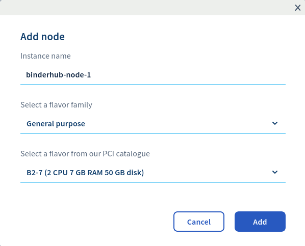 Add nodes to the cluster